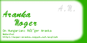 aranka moger business card